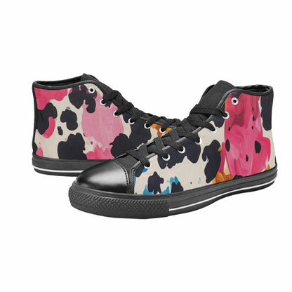 MEN'S Cow Animal Print High Top Canvas Y2K Shoes