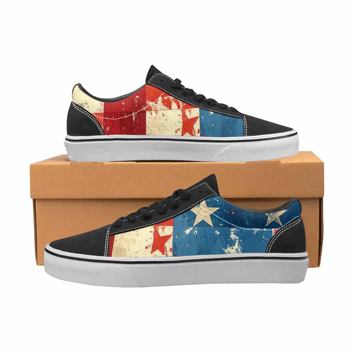 MEN'S American Flag Stars Canvas Lace-Up Dreamcore Custom Sneakers