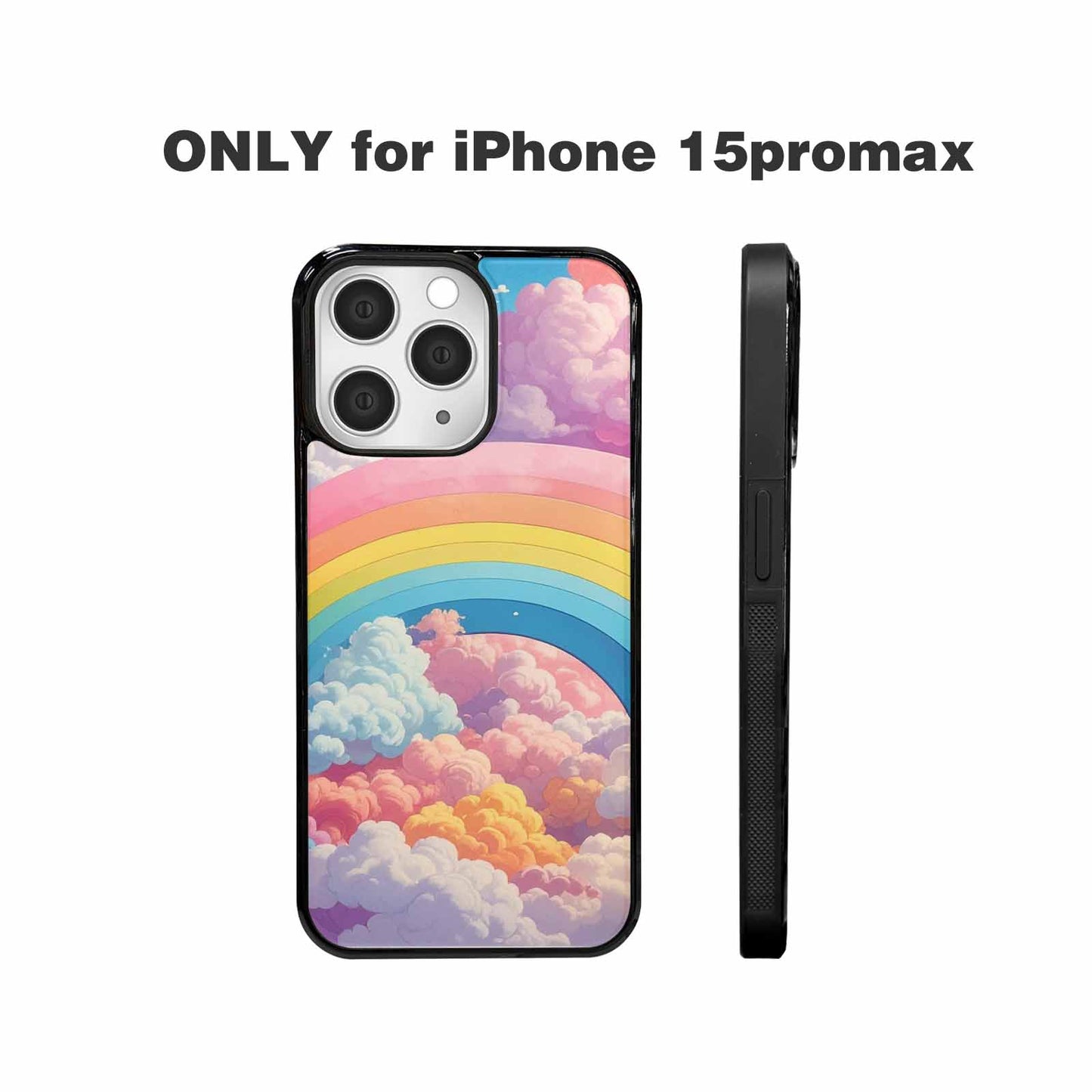 iPhone 15 Pro Max Case — Cloud And Rainbow Burst Pattern Hundreds, Customized Protective Case