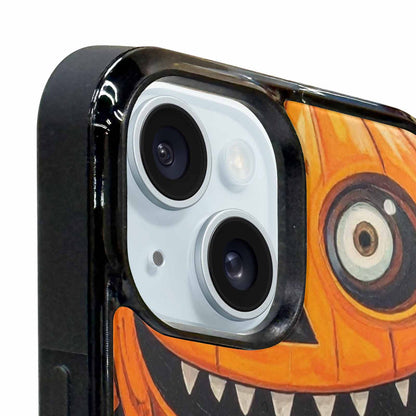 iPhone 15 Plus Case — Cartoon Pumpkin Monster, Custom Designed Case Cover