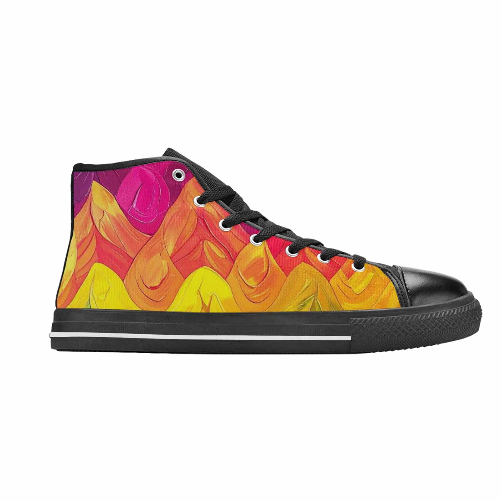 MEN'S Pansexual Flag Color High Top Canvas Vibrant Chaos Sneakers