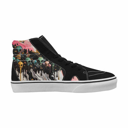 MEN'S Aliens  Marble Melting High Top Canvas Surreal Shoes