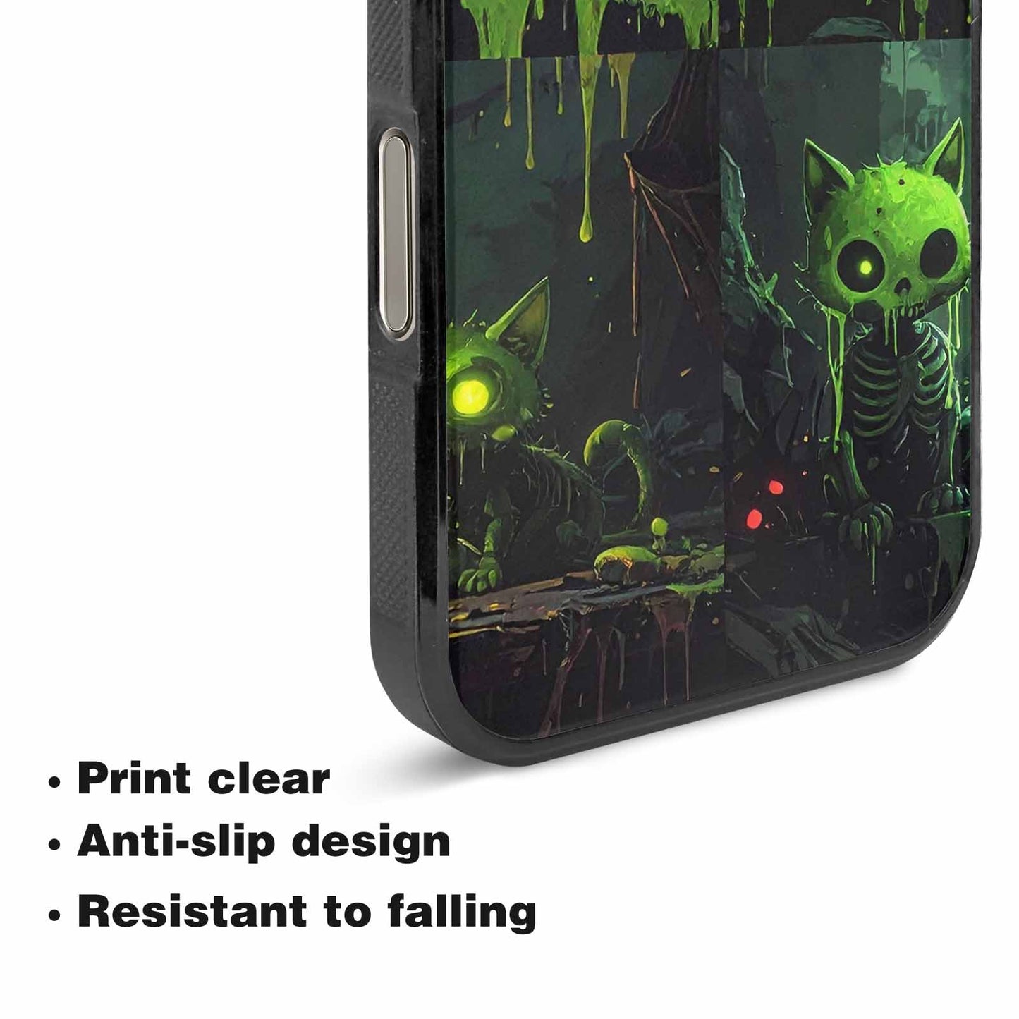 iPhone 16 Pro Max Case — Toxic Melting Skeleton Cats Small Toxic, Custom Phone Case