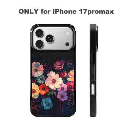 iPhone 17 Pro Max Case — Shadowy Glitch Floral Pattern Floral, Customized Protective Case
