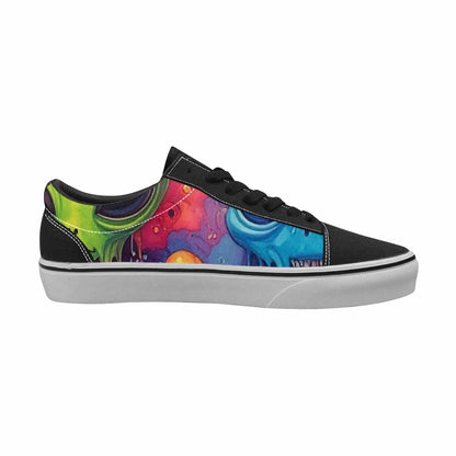 WOMEN'S Aliens  Tie Dye Lace-Up Canvas Neon Fantasy Custom Shoes