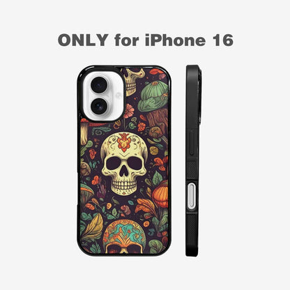 iPhone 16 Case — Mushrooms And Skulls, Custom Phone Case