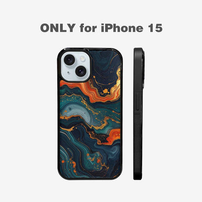 iPhone 15 Case — Marble Dark, Personalized Phone Case