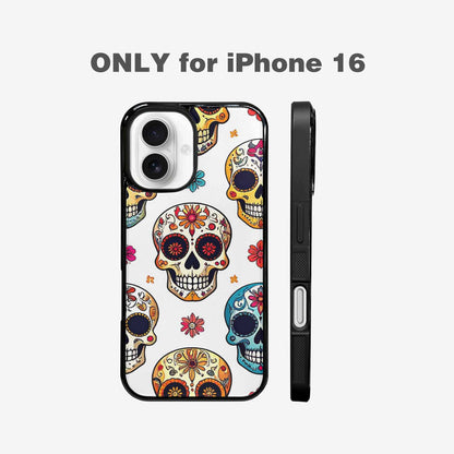 iPhone 16 Case — Vibrant Skull Seamless, Custom Designed Case Cover