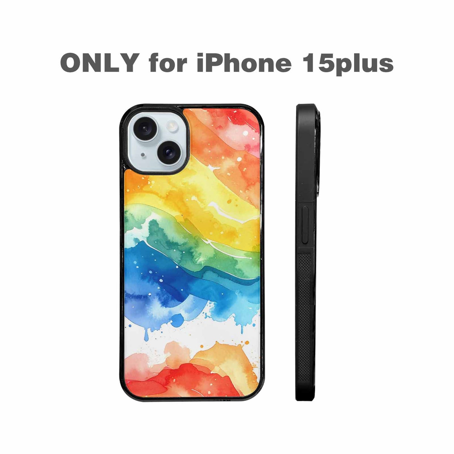 iPhone 15 Plus Case — Watercolor Splash Abstract Pattern Seamless Repeat, Custom Designed Case Cover