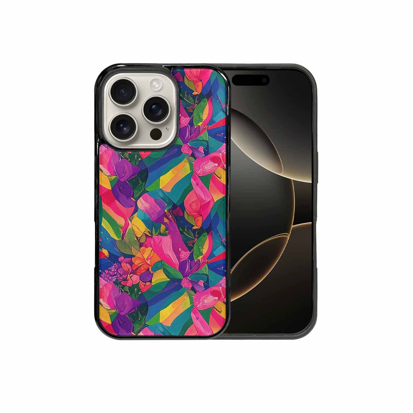 iPhone 16 Pro Case — Polysexual Flag Color Theme Small Rainbow, Unique Phone Case Design