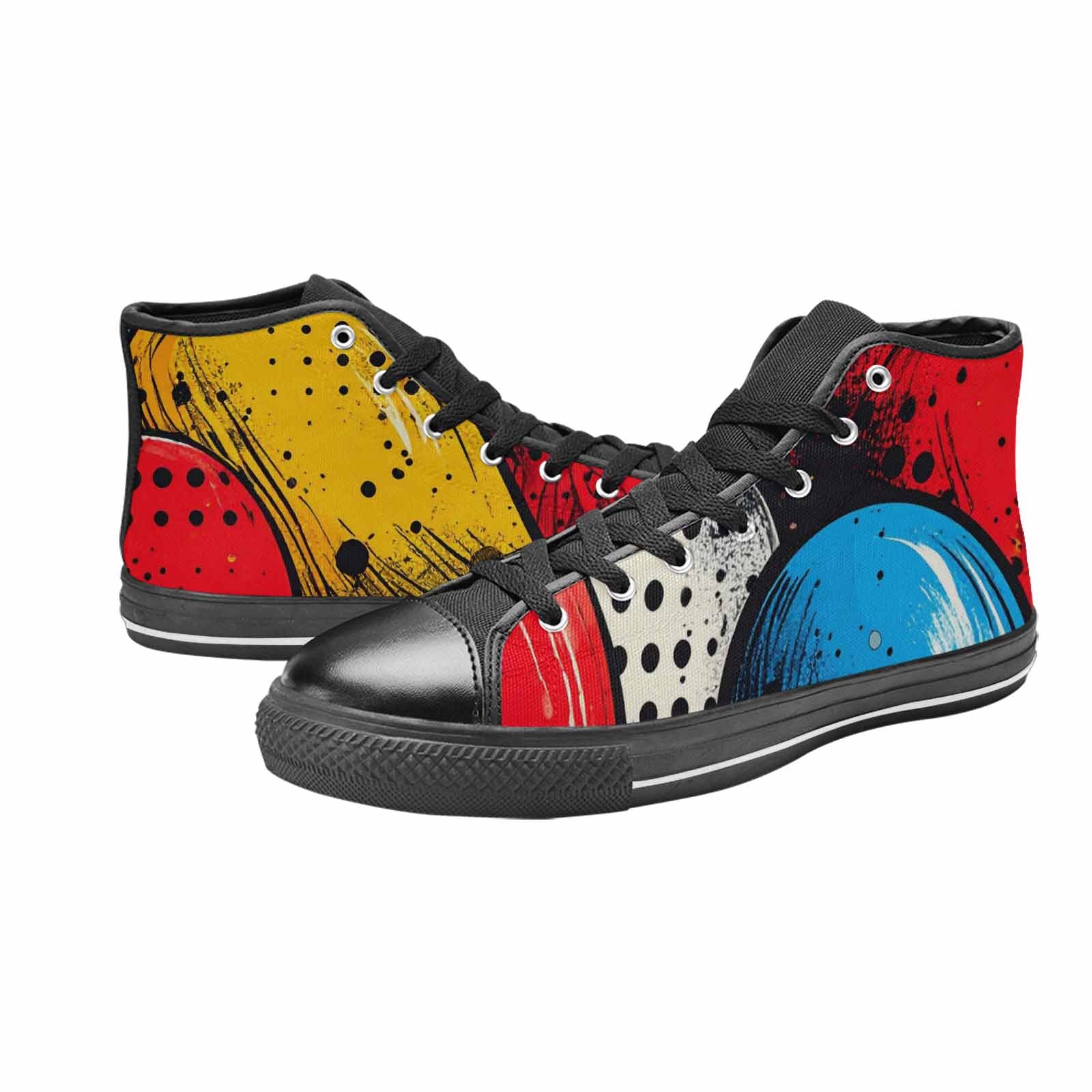 MEN'S Comic Book Halftone High Top Canvas Grunge Shoes