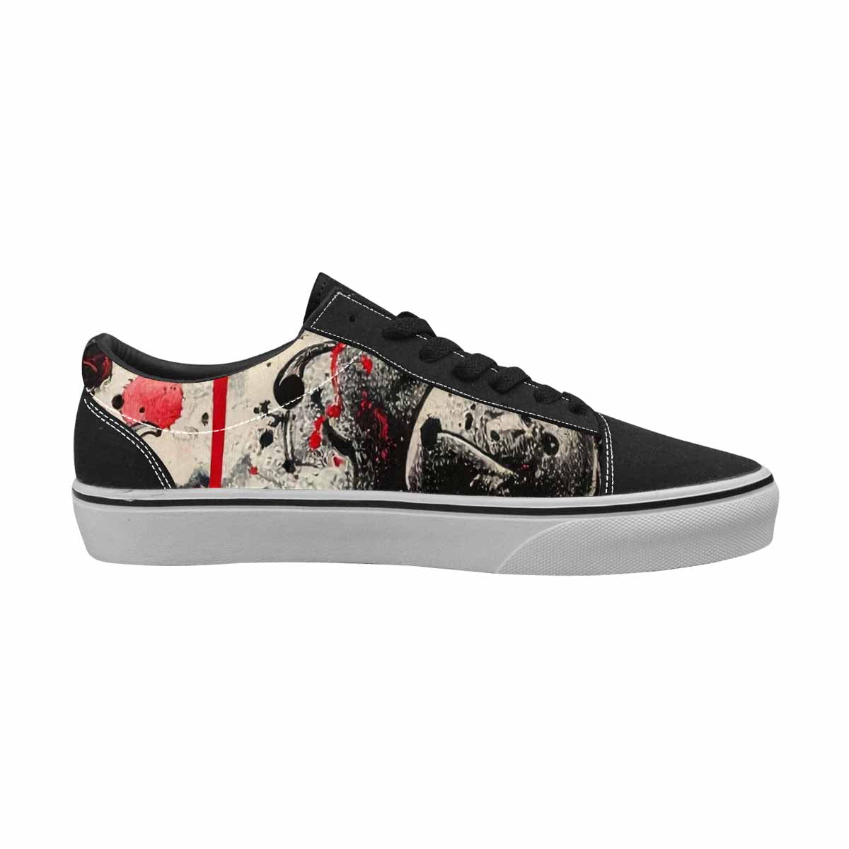 WOMEN'S Ice Cream Motif Lace-Up Canvas Melting Art Custom Sneakers