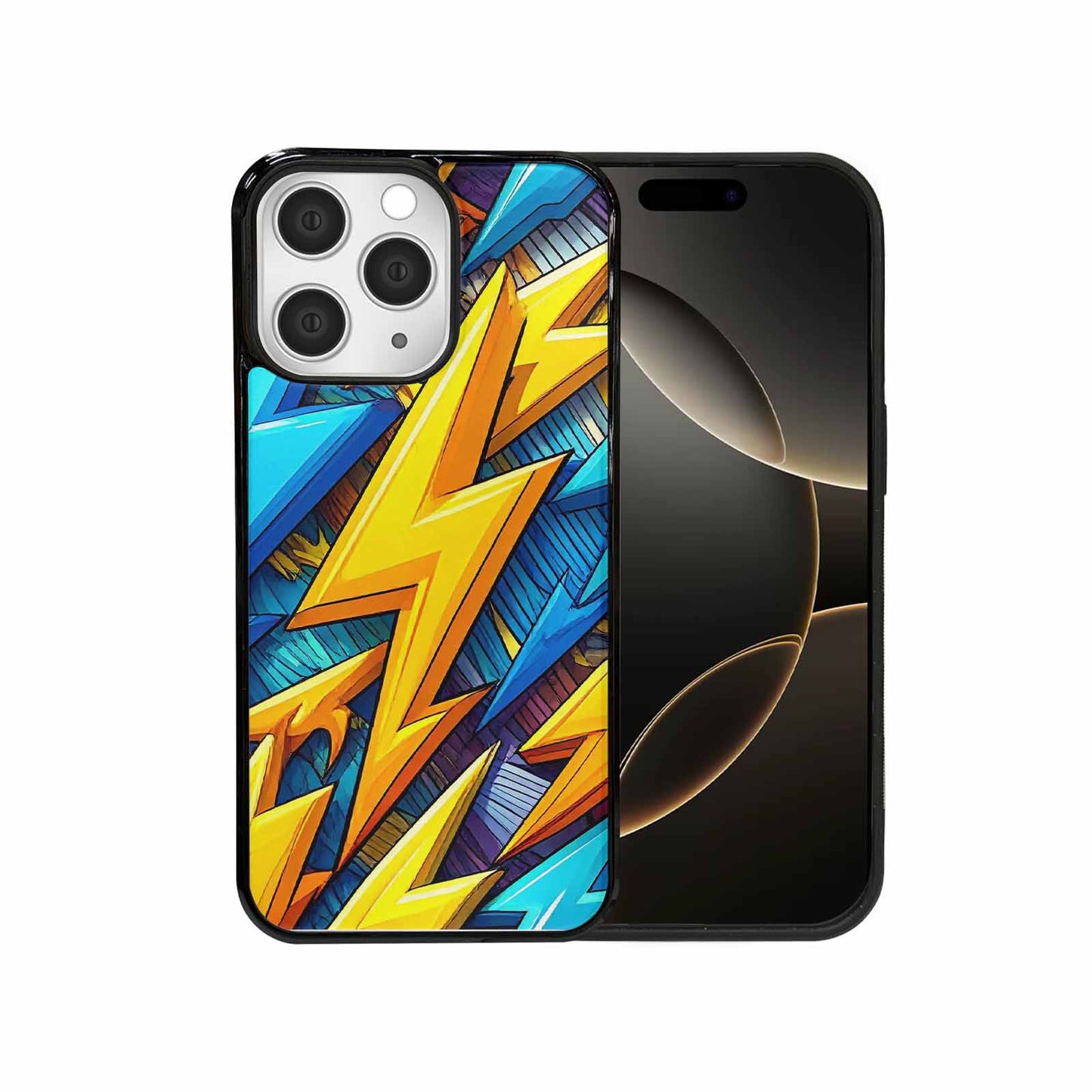 iPhone 15 Pro Max Case — Lightning Bolt Storm Pattern Hundreds Of, Personalized Phone Case