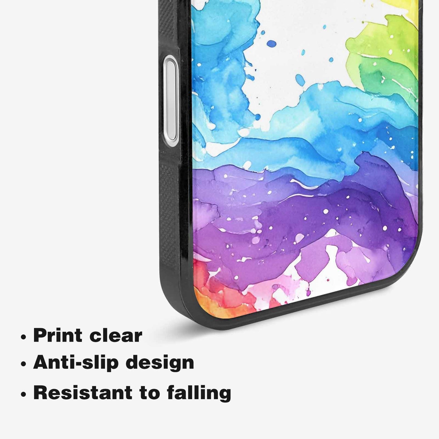 iPhone 16 Case — Watercolor Splash Abstract Pattern Seamless Repeat, Unique Phone Case Design