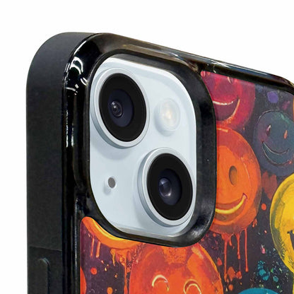 iPhone 15 Case — Smiley Faces Glow Smiley Faces Pattern, Unique Phone Case Design