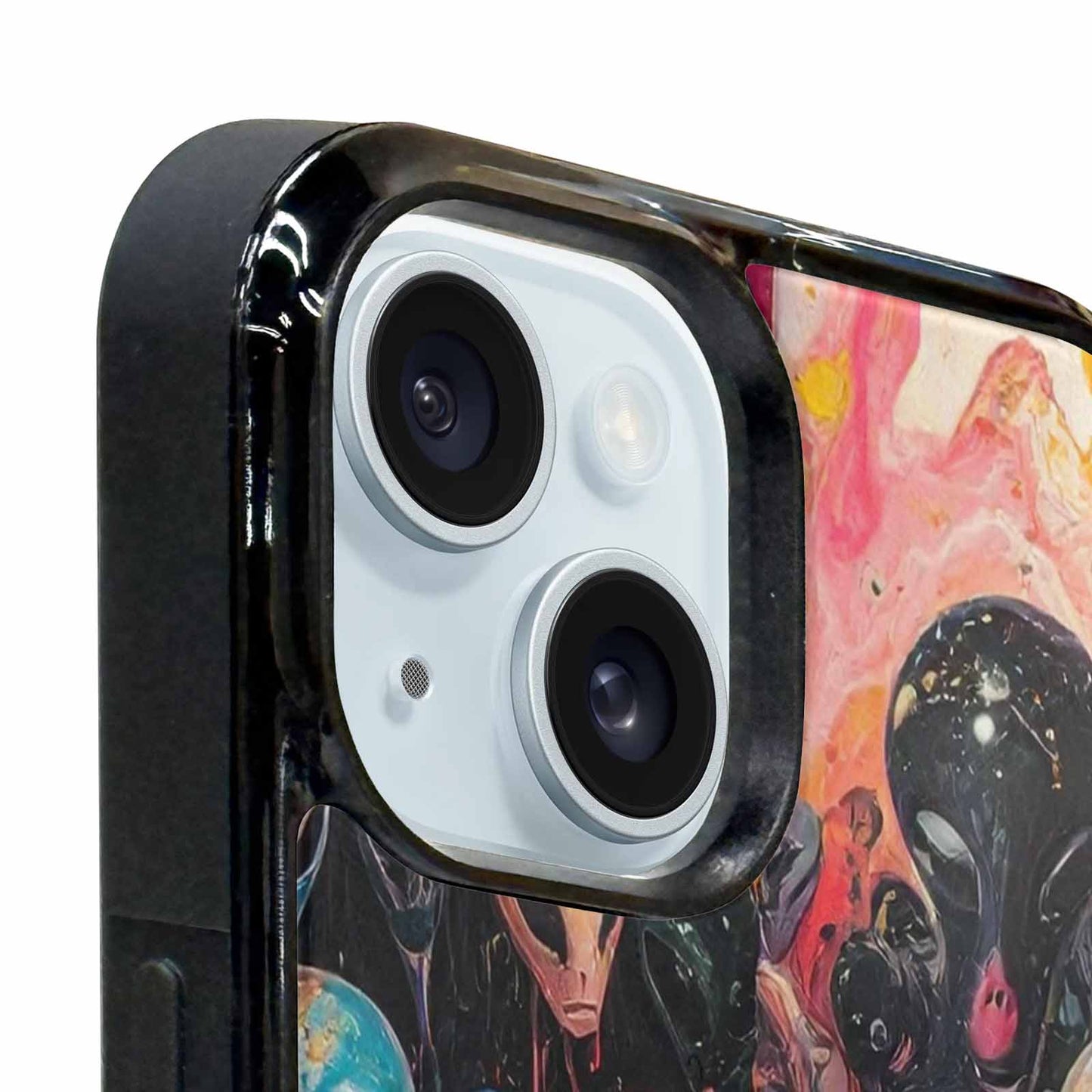 iPhone 15 Plus Case — Aliens Marblealiens Pattern Dms, Custom Made Phone Cover