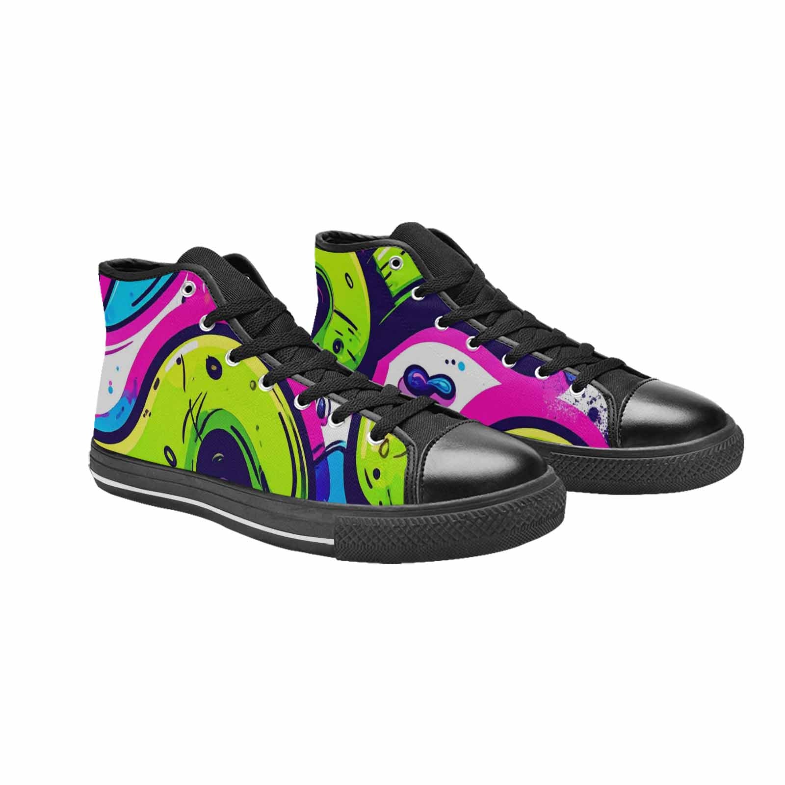 WOMEN'S Acid Wash Cartoon High Top Canvas Dark Academia Shoes