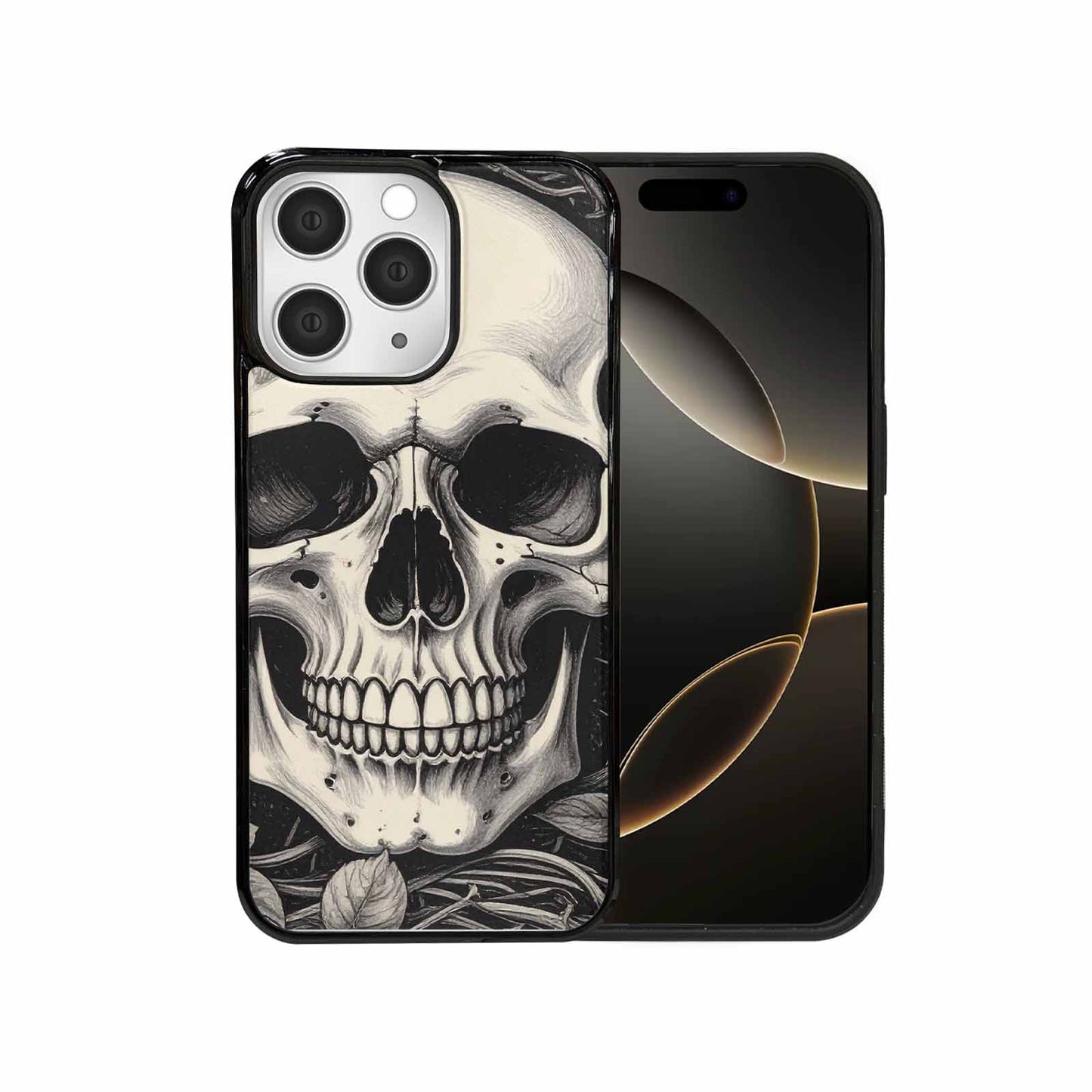iPhone 15 Pro Max Case — 20 Skulls Overlapping Seamless Tileable Pattern, Unique Phone Case Design