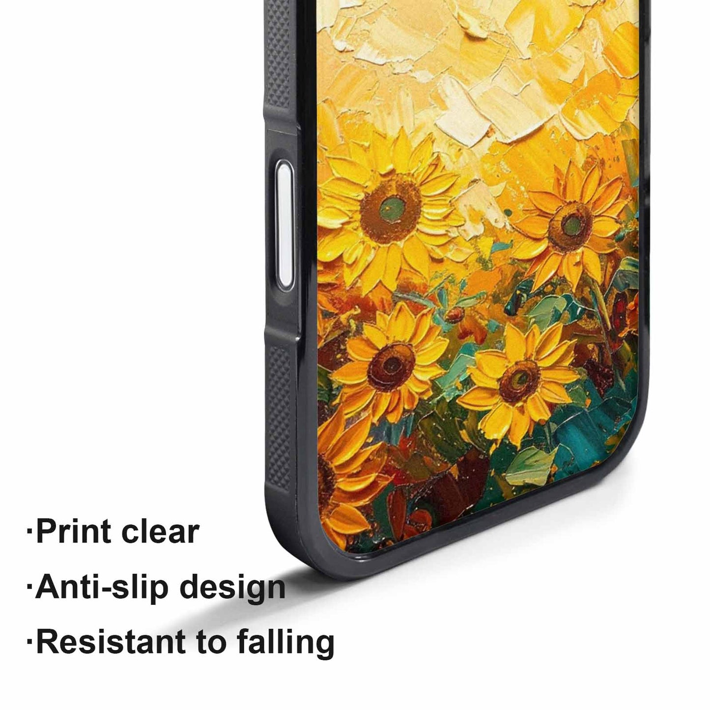 iPhone 17 Pro Max Case — Impressionist Sunflower Brushstroke Pattern Floral, Original Design Phone Case