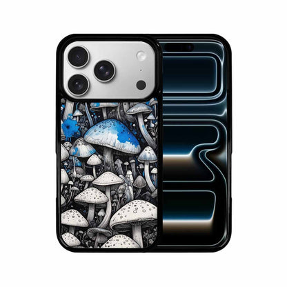 iPhone 17 Pro Case — Mushrooms General Black Blue Ink Original, Custom Designed Case Cover