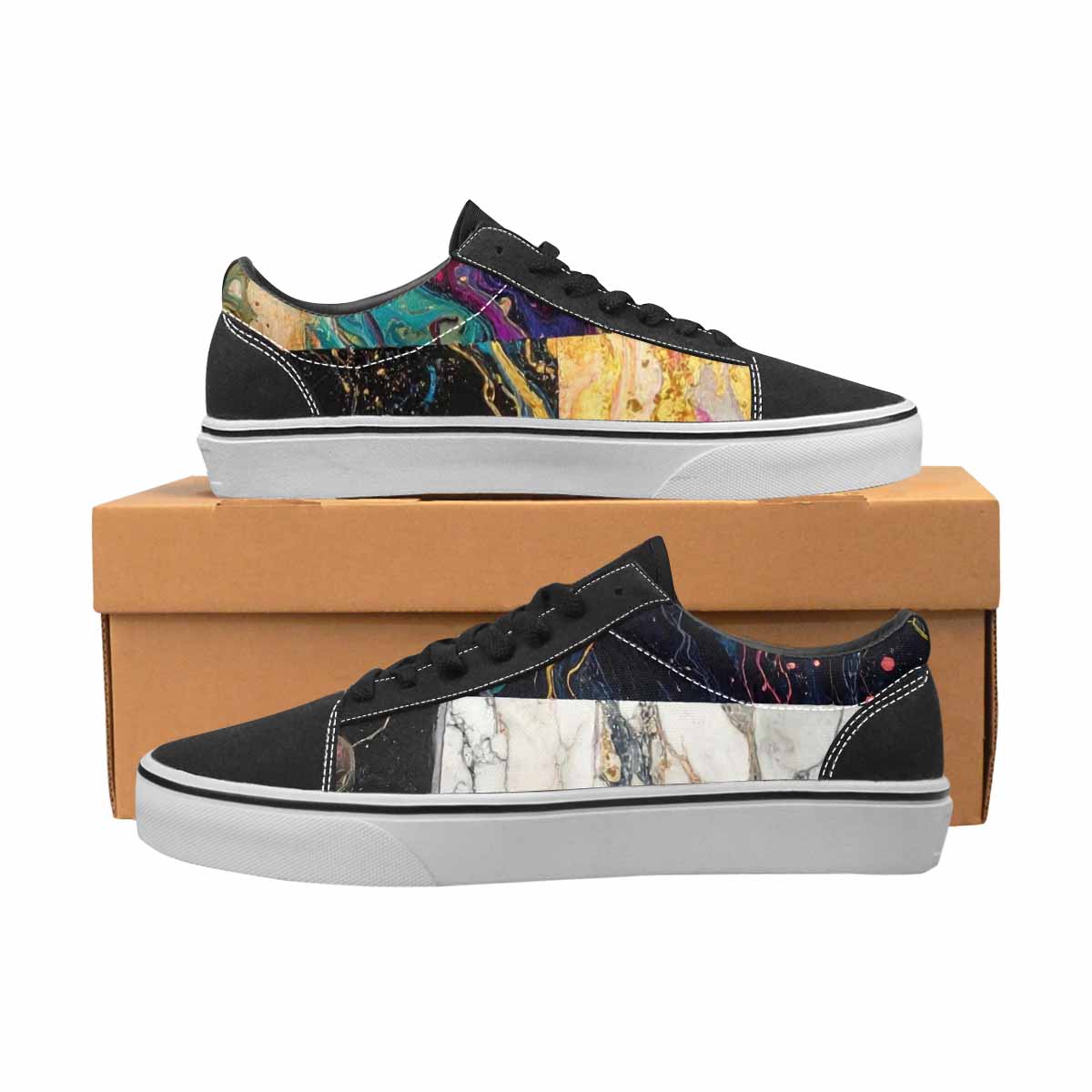 WOMEN'S Aliens  Marble Aliens Lace-Up Canvas Neon Fantasy Shoes