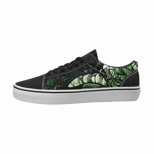 MEN'S Sea Creatures Black & Green Ink Canvas Custom Design Kaleidoscope Custom Kicks