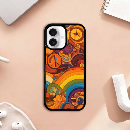 iPhone 17 Case — Small Groovy Peace Sign Original Art, Personalized Phone Case