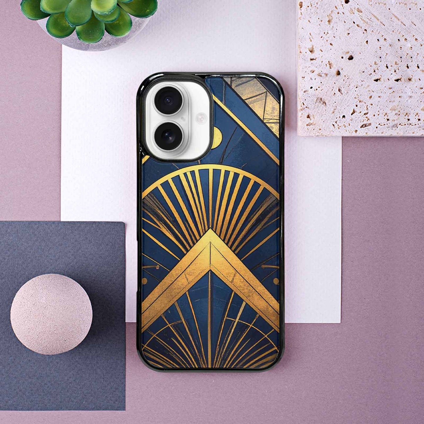 iPhone 16 Case — Art Deco Illustration Pattern, Original Design Phone Case
