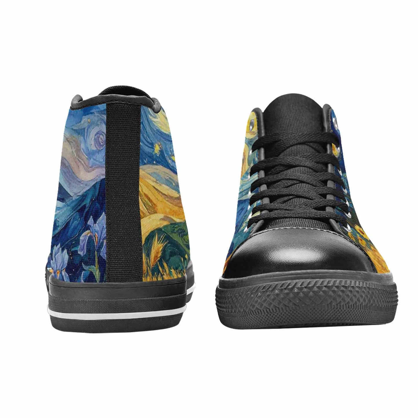 WOMEN'S Van Gogh-Style Swirl High Top Canvas Dreamcore Shoes