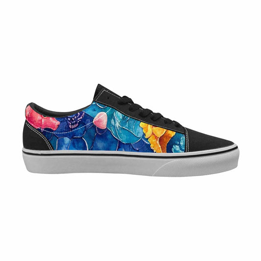 WOMEN'S Fish Scale Coral Canvas Lace-Up Grunge Custom Sneakers