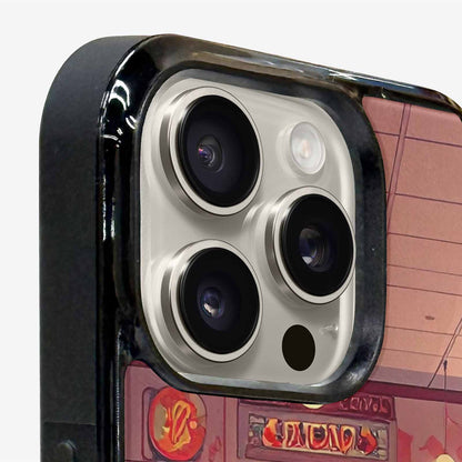 iPhone 15 Pro Max Case — 1950s Diner Cartoon Art Pattern, Customized Protective Case