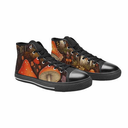 MEN'S Mushroom High Top Canvas Neon Fantasy Sneakers