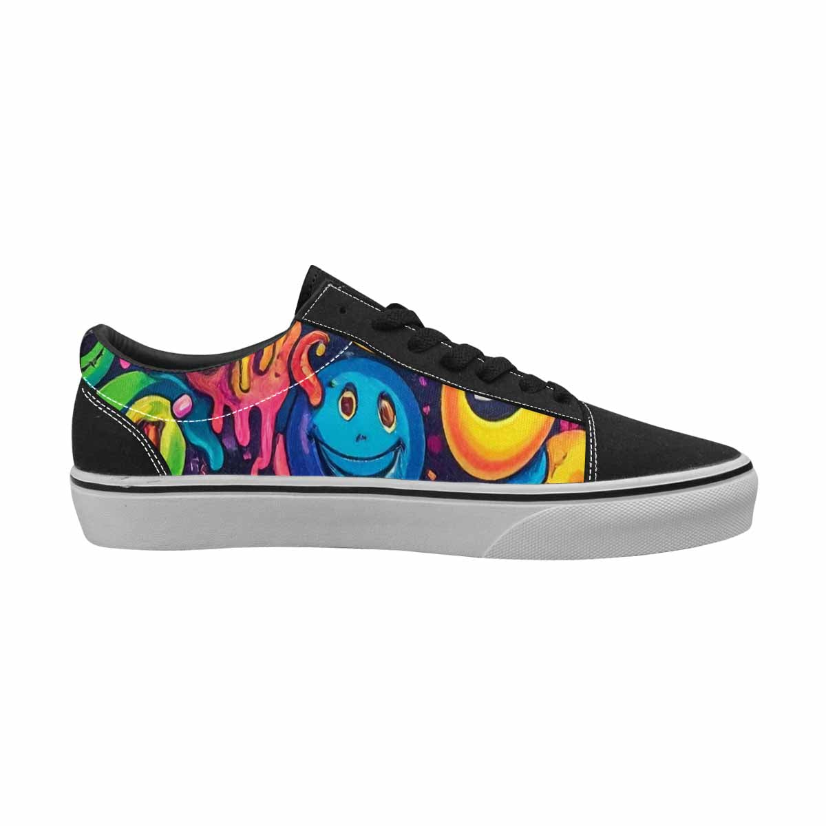 MEN'S Yellow Smiley Face Canvas Lace-Up Vivid Shoes
