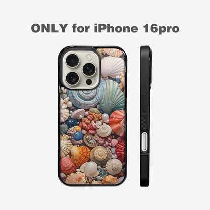 iPhone 16 Pro Case — Seashell Collage Seashell Collage Pattern Hundreds, Custom Print Case Cover