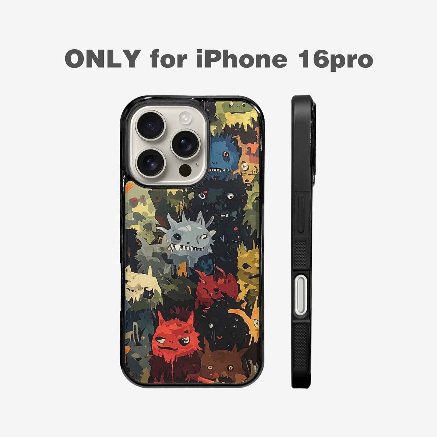 iPhone 16 Pro Case — Monsters Camomonsters Pattern Okl, Custom Art Phone Cover