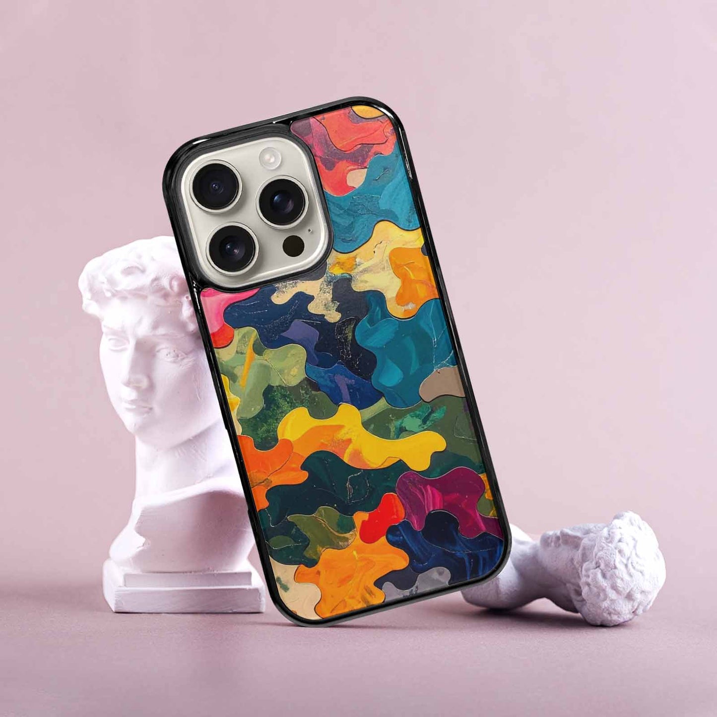 iPhone 16 Pro Case — Camo Patches Full Color Vibrant Camo, Custom Art Phone Cover