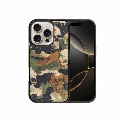 iPhone 16 Pro Case — Military Camo Texture Combined With Distressed, Personalized Phone Case