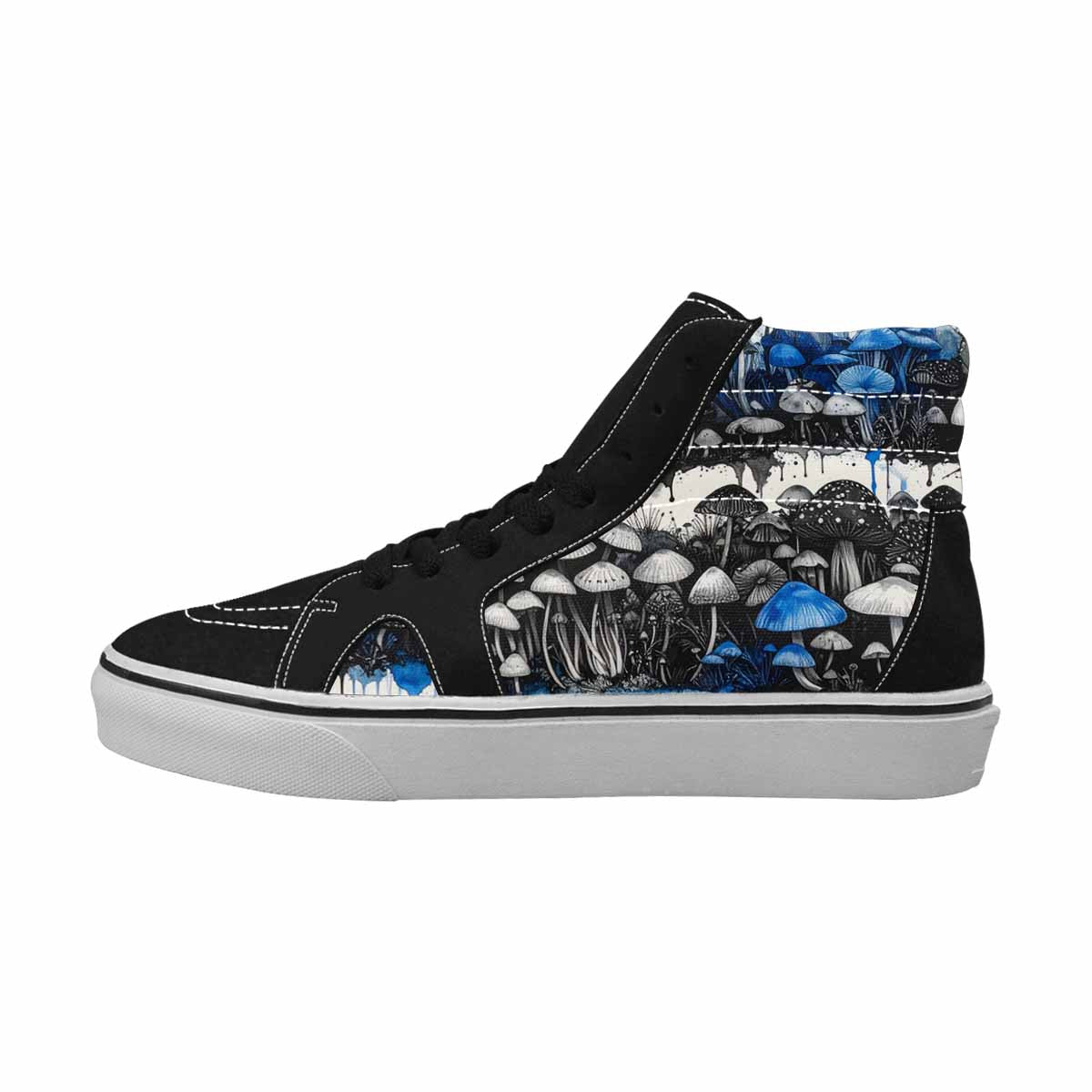 MEN'S Mushrooms (general) High Top Canvas Kaleidoscope Sneakers