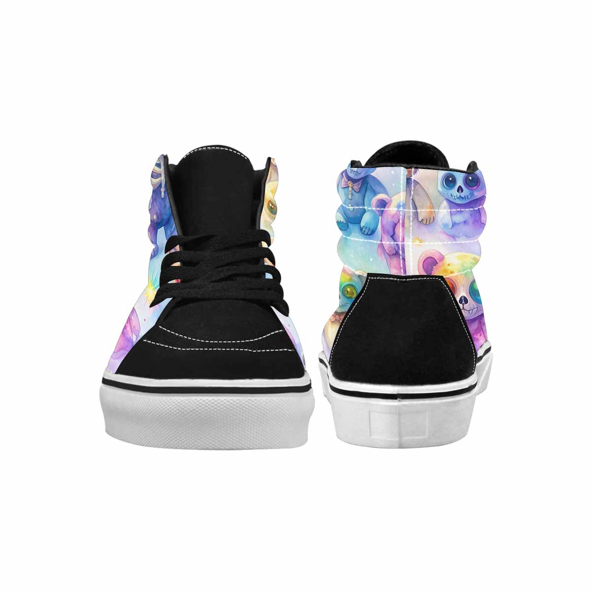 MEN'S Rainbow Teddy Skeletons Eye High Top Canvas Dark Academia Custom Sneakers