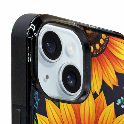 iPhone 15 Plus Case — Sunflowers And Skulls, Custom Made Phone Cover