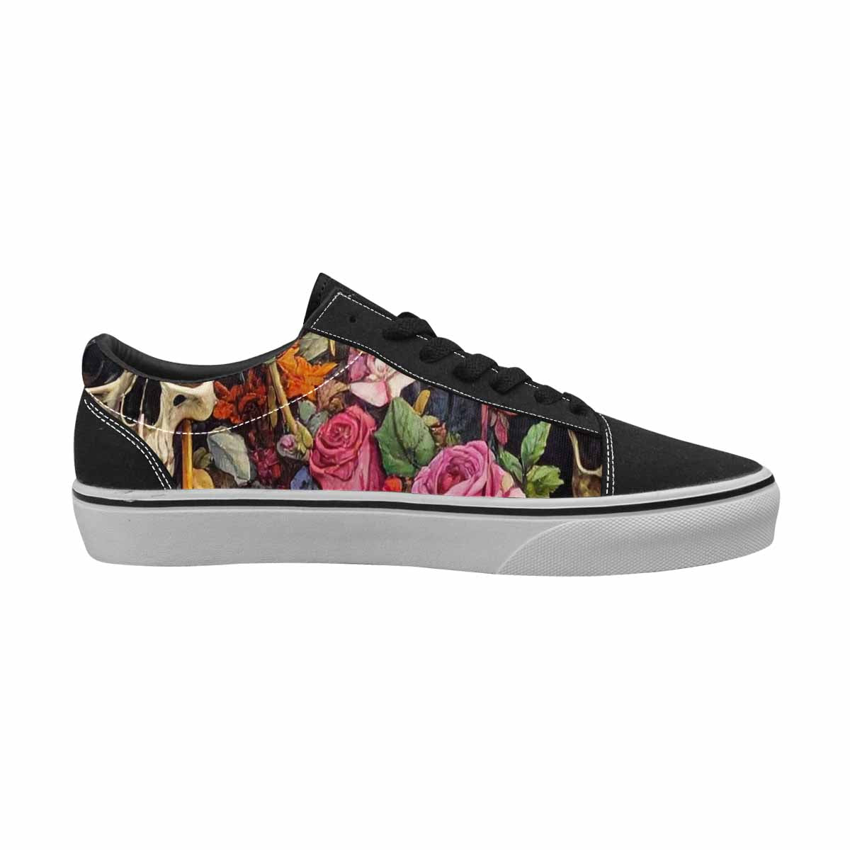 WOMEN'S Skulls Roses Melting Skulls Lace-Up Canvas Vivid Sneakers