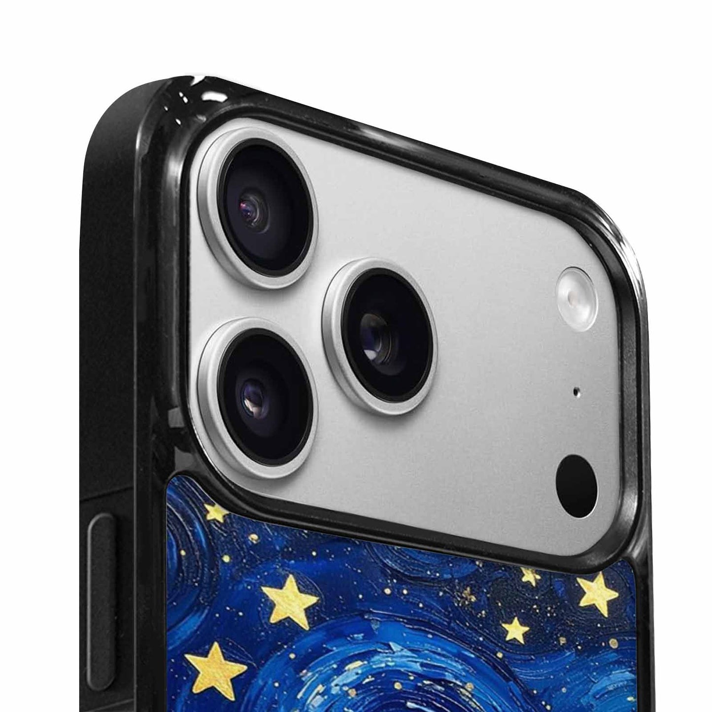 iPhone 17 Pro Case — Swirling Deep Blue Night Sky Galaxy, Personalized Phone Case