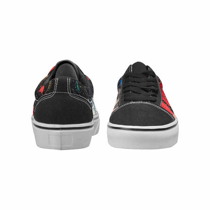 WOMEN'S Rainbow Drip Mushrooms Lace-Up Canvas Cottagecore Custom Sneakers