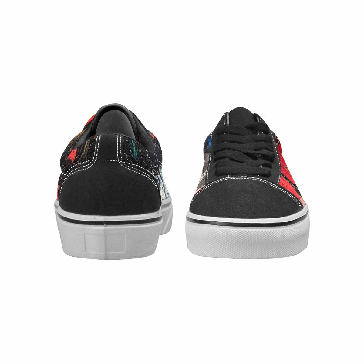 MEN'S Mushrooms Black & Red Ink Canvas Custom Design Wallpaper Art Custom Sneakers