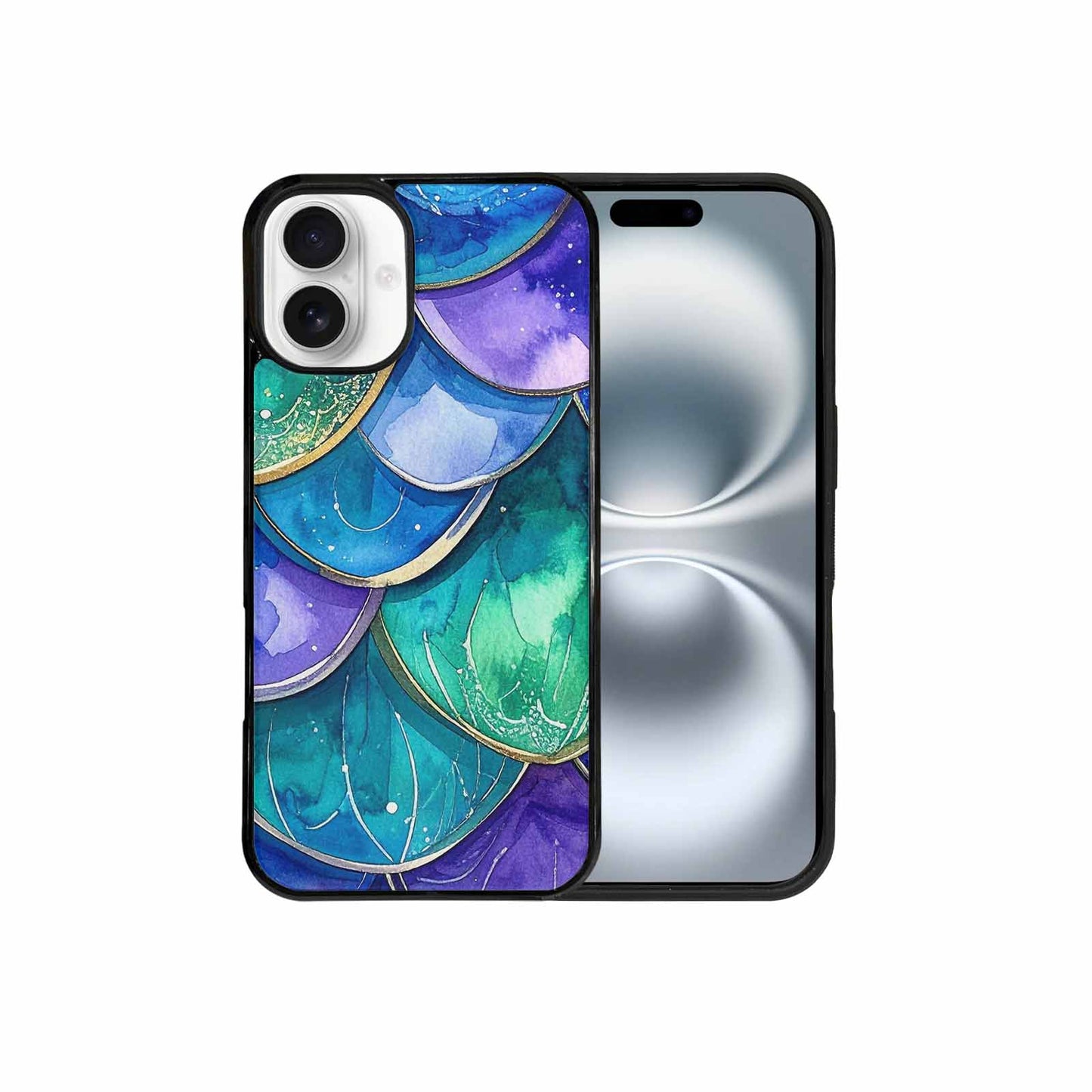 iPhone 16 Plus Case — Mermaid Scale Art Pattern, Custom Print Case Cover