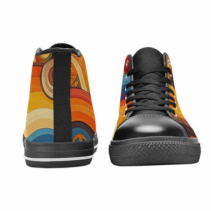 MEN'S Groovy 70S Peace High Top Canvas Dark Academia Shoes