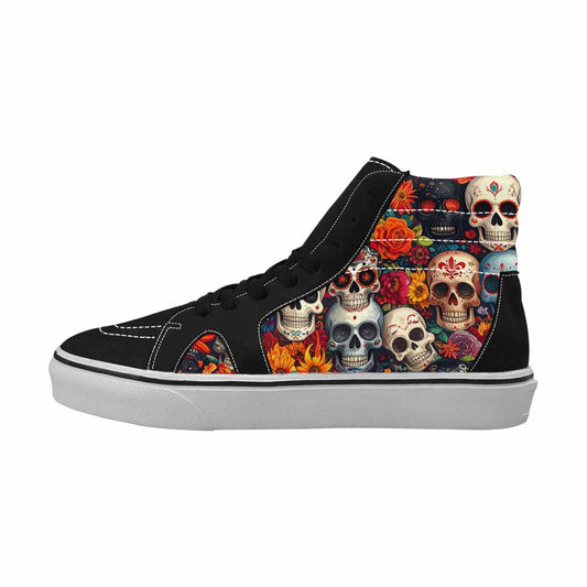 WOMEN'S Skull High Top Canvas Grunge Sneakers
