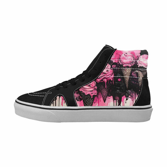 WOMEN'S Ice Cream Motif High Top Canvas Cottagecore Custom Sneakers