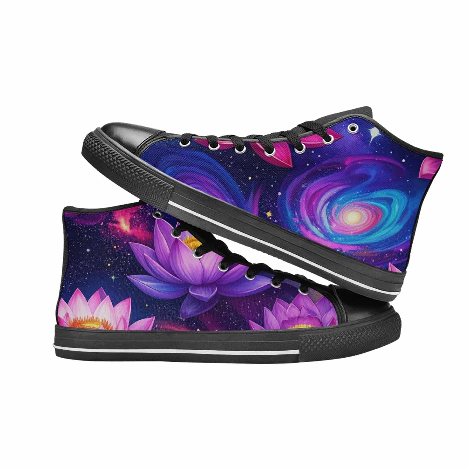 MEN'S Lotus Galaxy High Top Canvas Wallpaper Art Sneakers