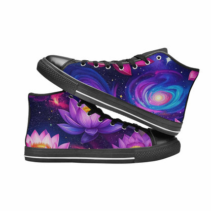 MEN'S Lotus Galaxy High Top Canvas Wallpaper Art Sneakers